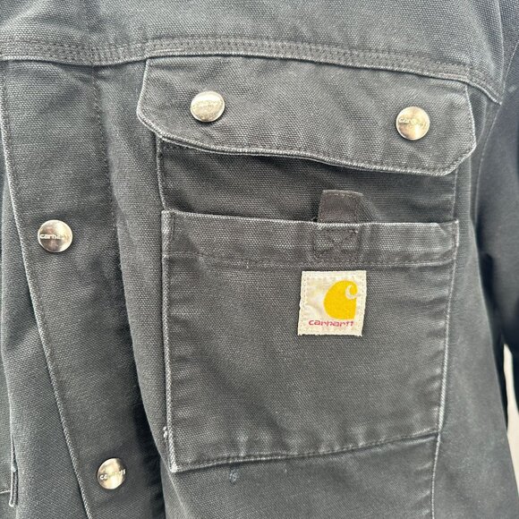 Carhartt Mens XL Tall Jacket Relaxed Fit Washed Duck Sherpa Fleece Lined Utility - Picture 3 of 13
